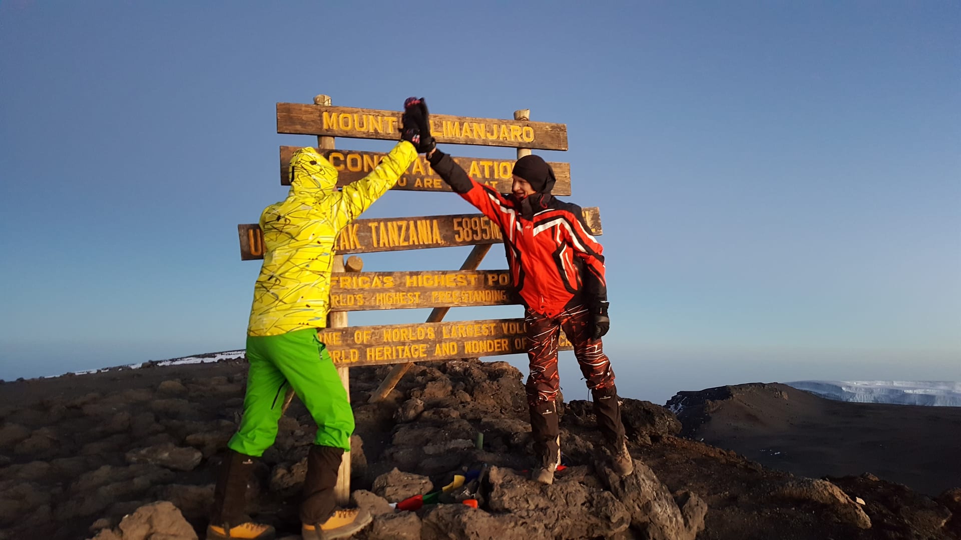 Dawn light on the approach to Kilimanjaro summit, Tanzania