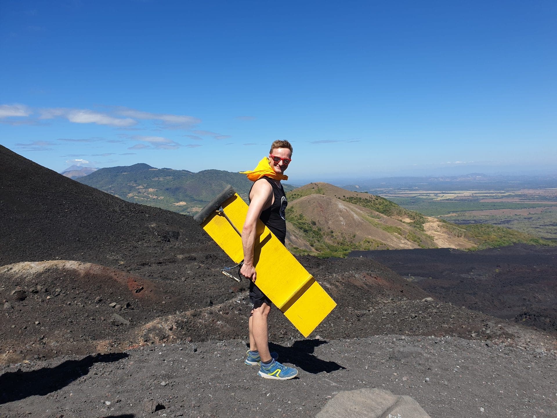 Boarding down volcanic ash slopes in Nicaragua