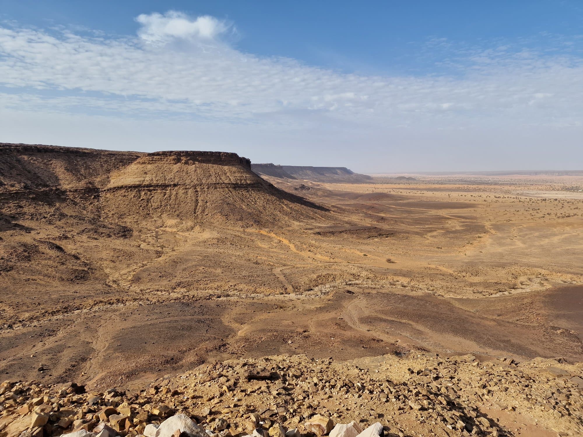 The empty Adrar plateau stretching to the horizon, Mauritania