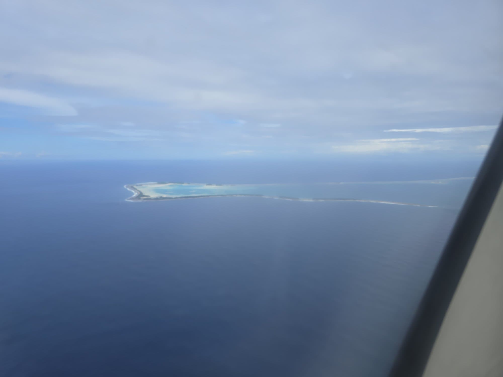 The whole Funafuti atoll ring seen from the plane window