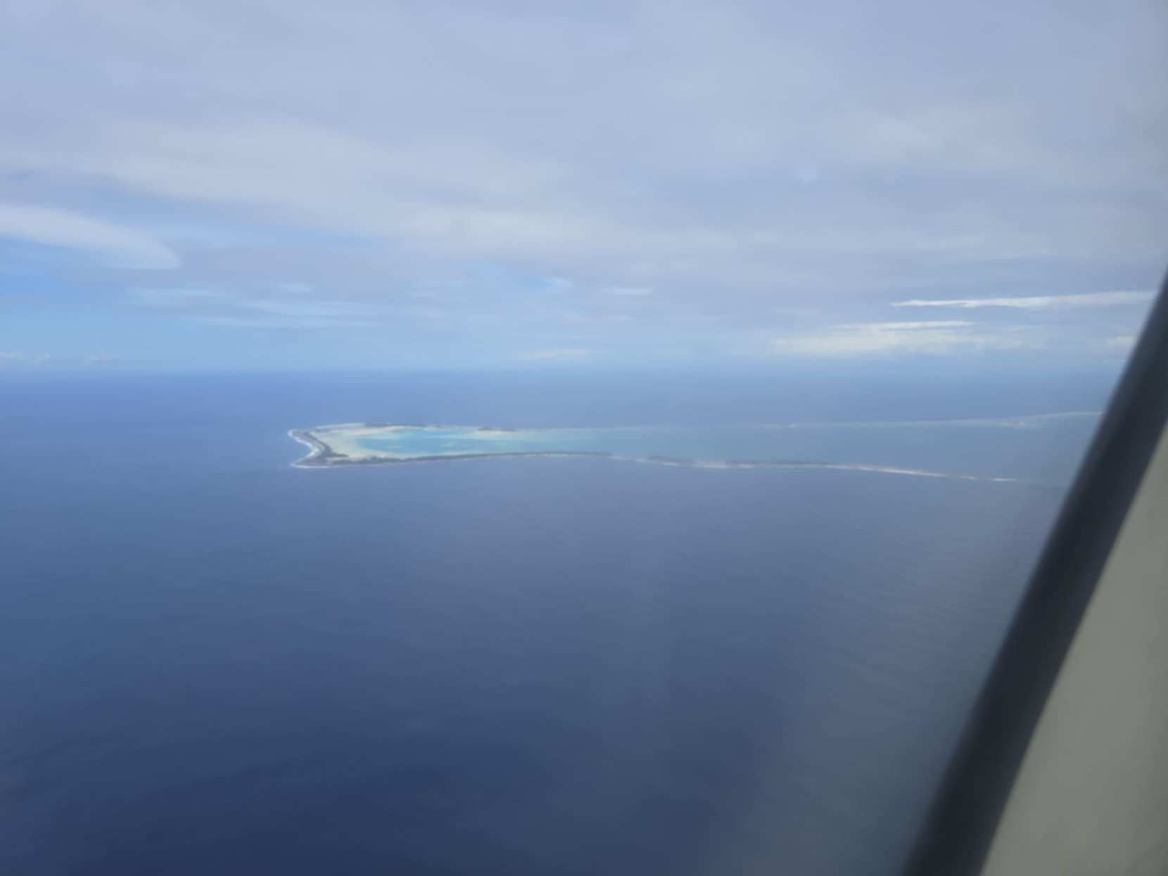 The whole Funafuti atoll ring seen from the plane window