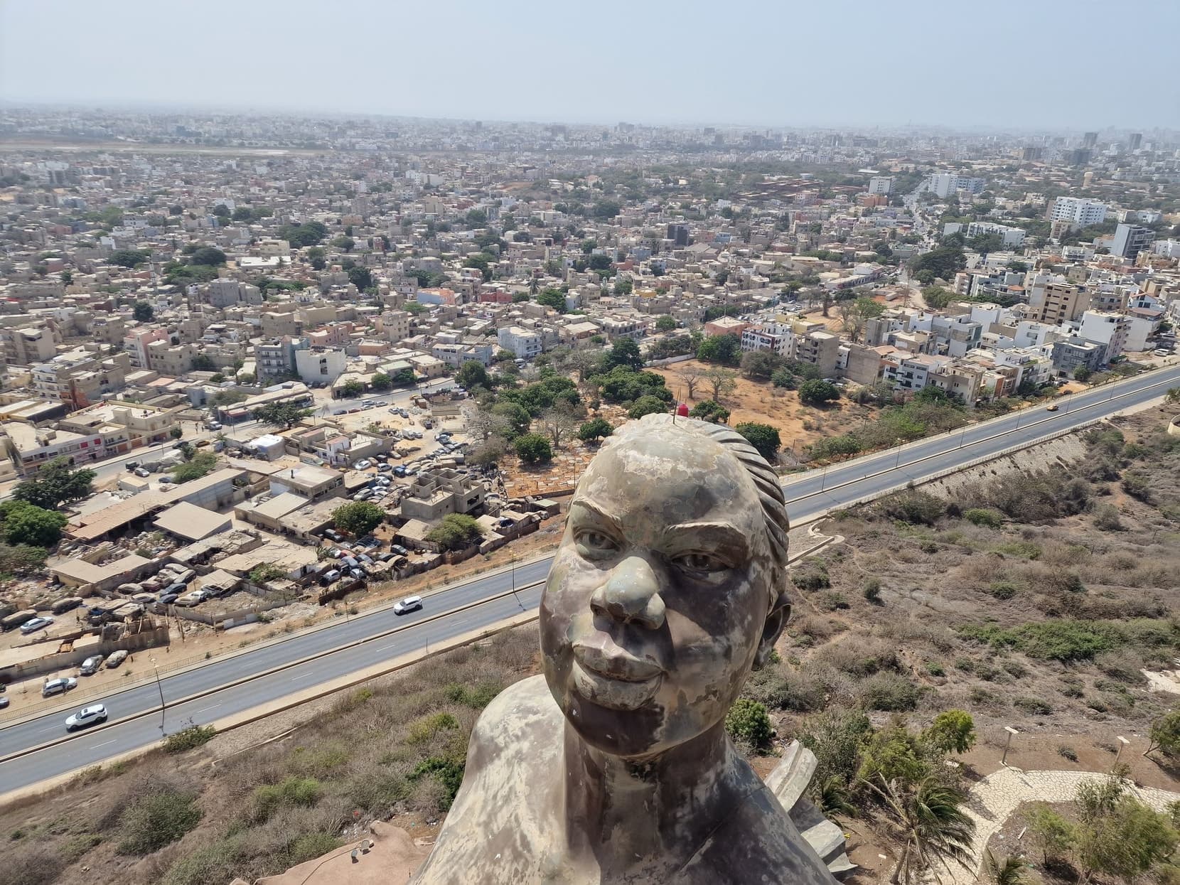 Dakar spreading below the hill of the African Renaissance Monument, Senegal