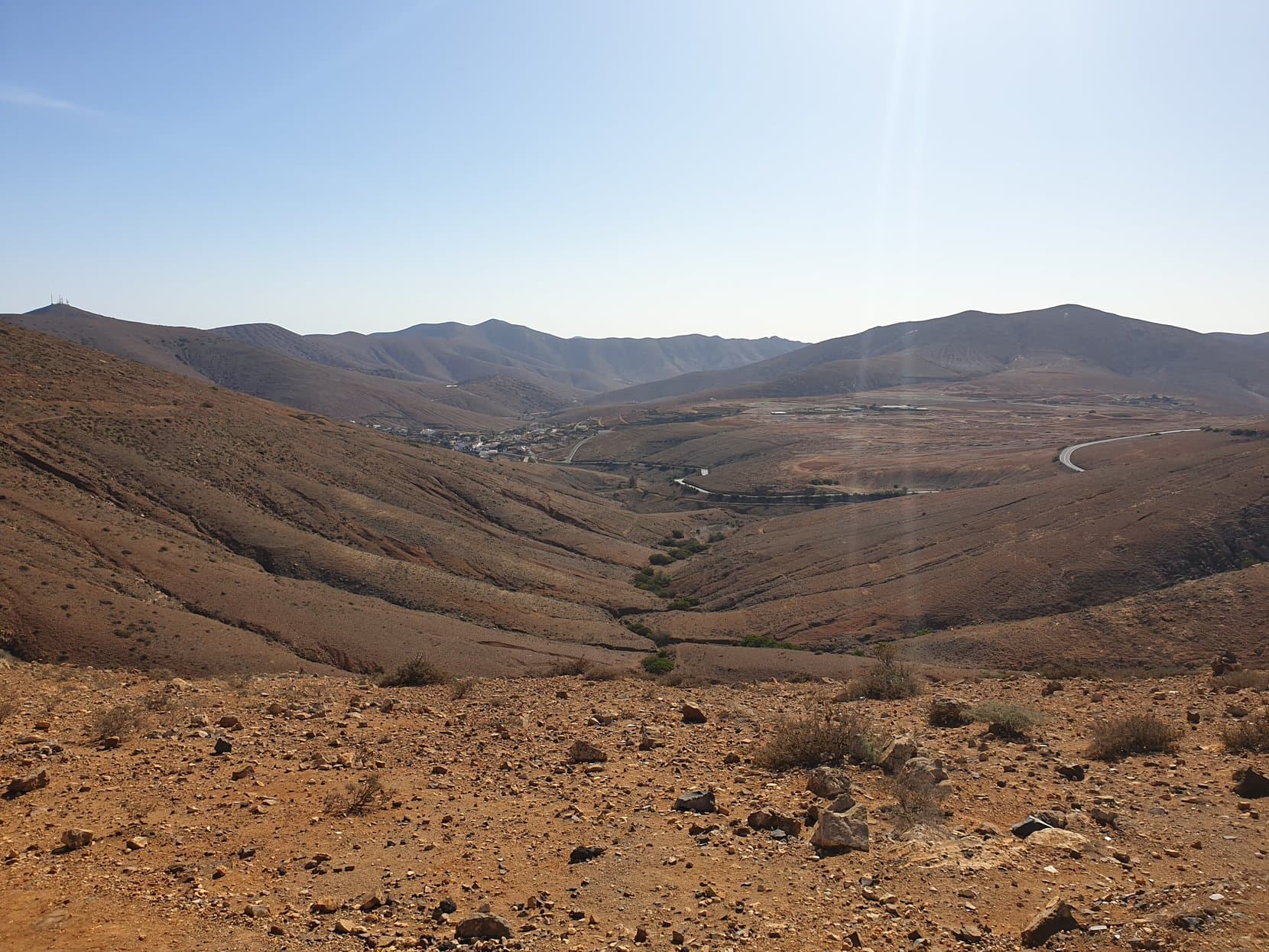 The bare valleys of central Fuerteventura from the Morro Velosa viewpoint