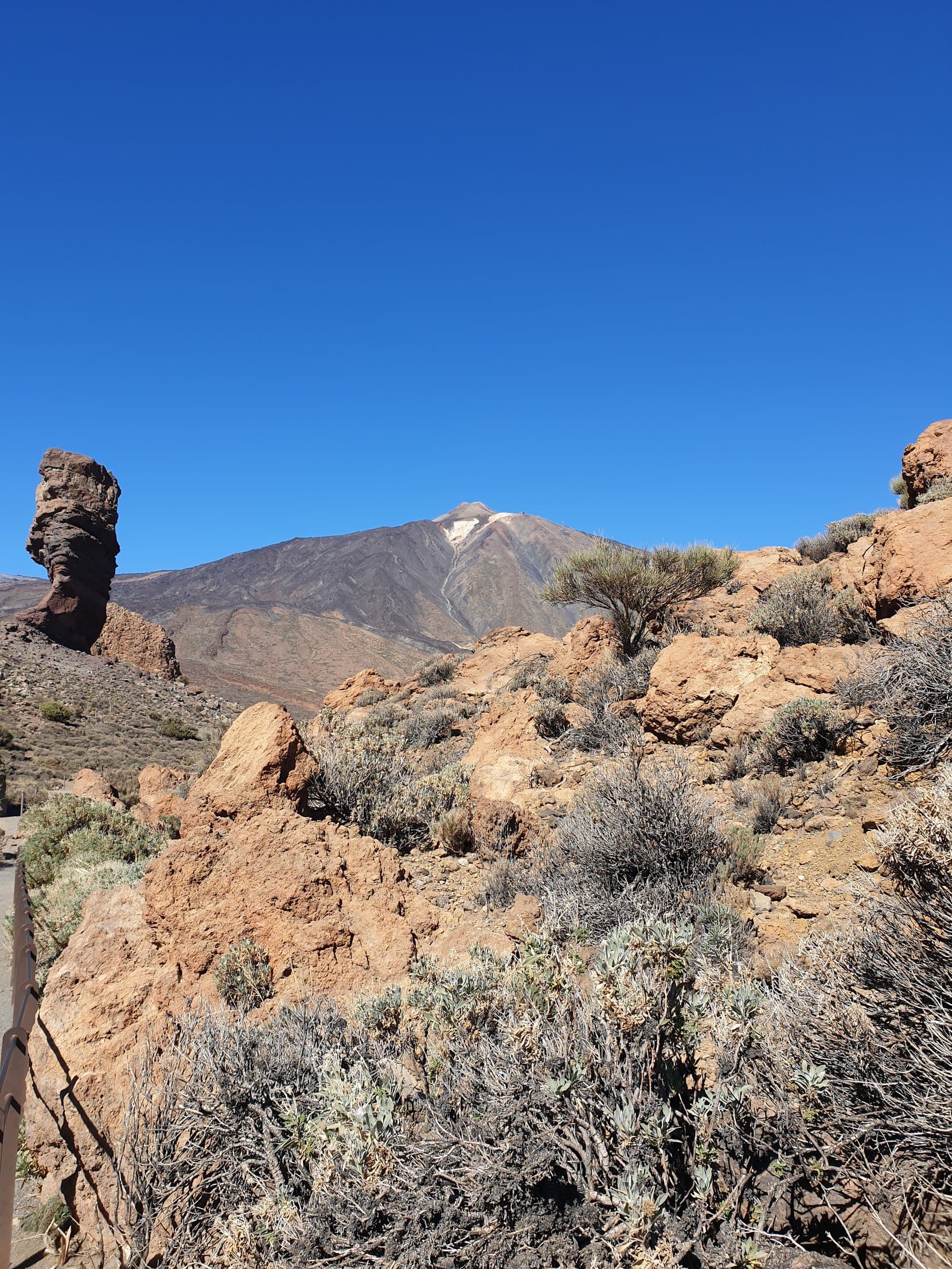 The leaning Roque Cinchado with the cone of Teide rising behind, Tenerife