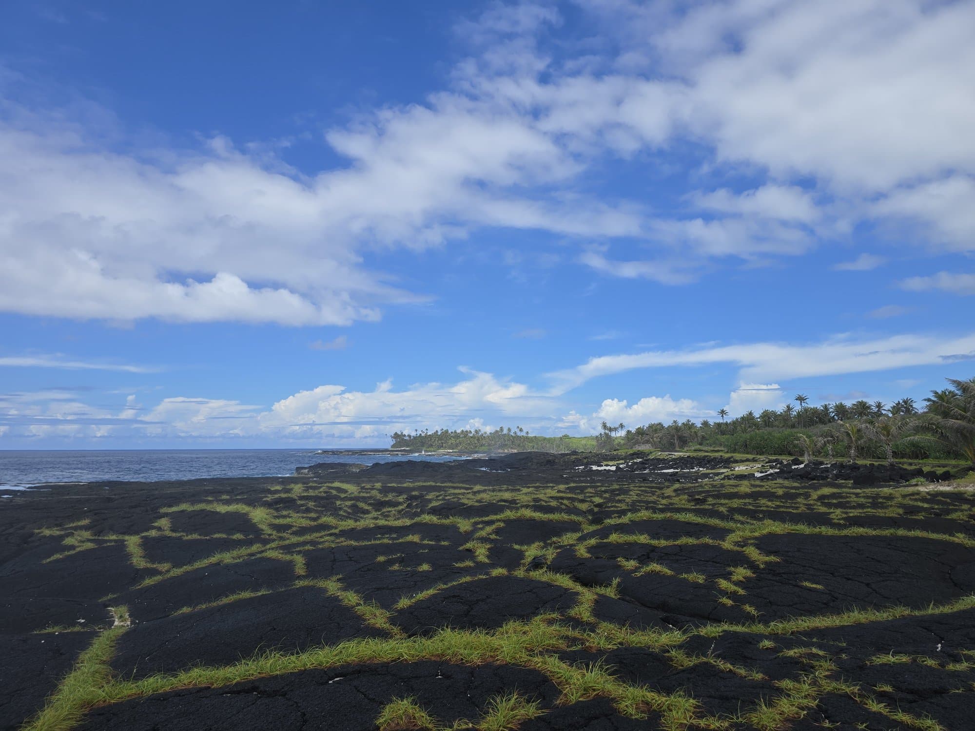 Black lava shelf running to the sea at Taga on Savai'i