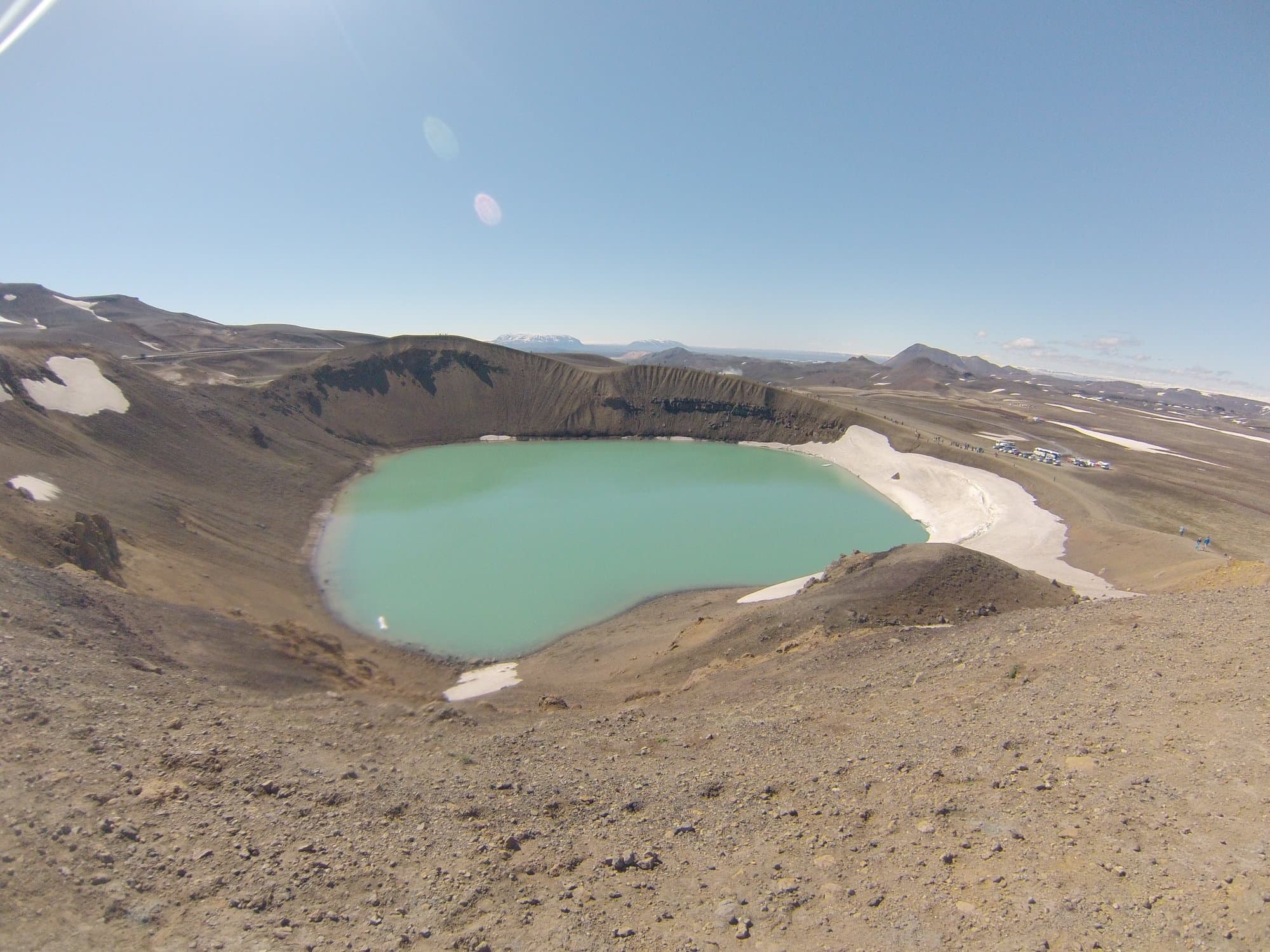 The turquoise crater lake of Víti at Krafla, north Iceland